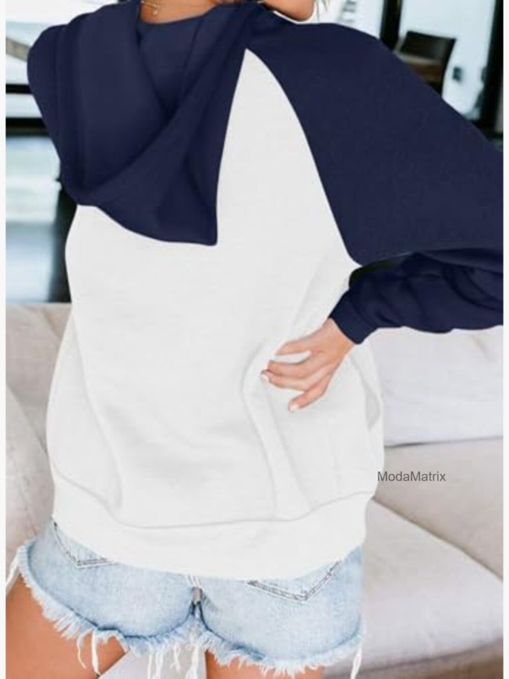 Zip Up Hoodie Women's American Flag Graphic Long Sleeve Color Block with Pockets - Picture 3 of 7